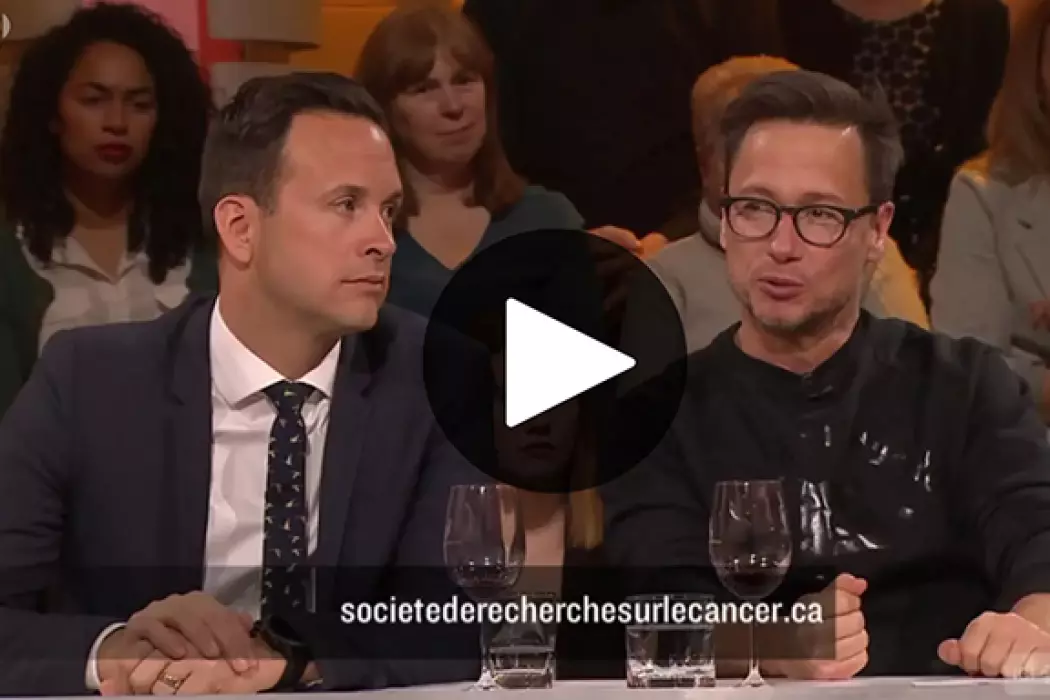 <strong>Our spokesperson Stéphane Rousseau</strong> at the TV Show Tout le monde en parle